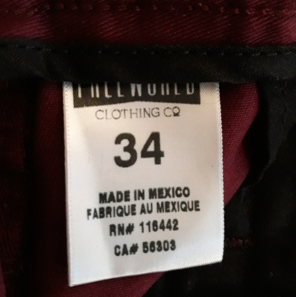 Zumiez FREEWORLD Chino Shorts Burgundy Red - Size 34 Men's Casual Shorts - Picture 6 of 6